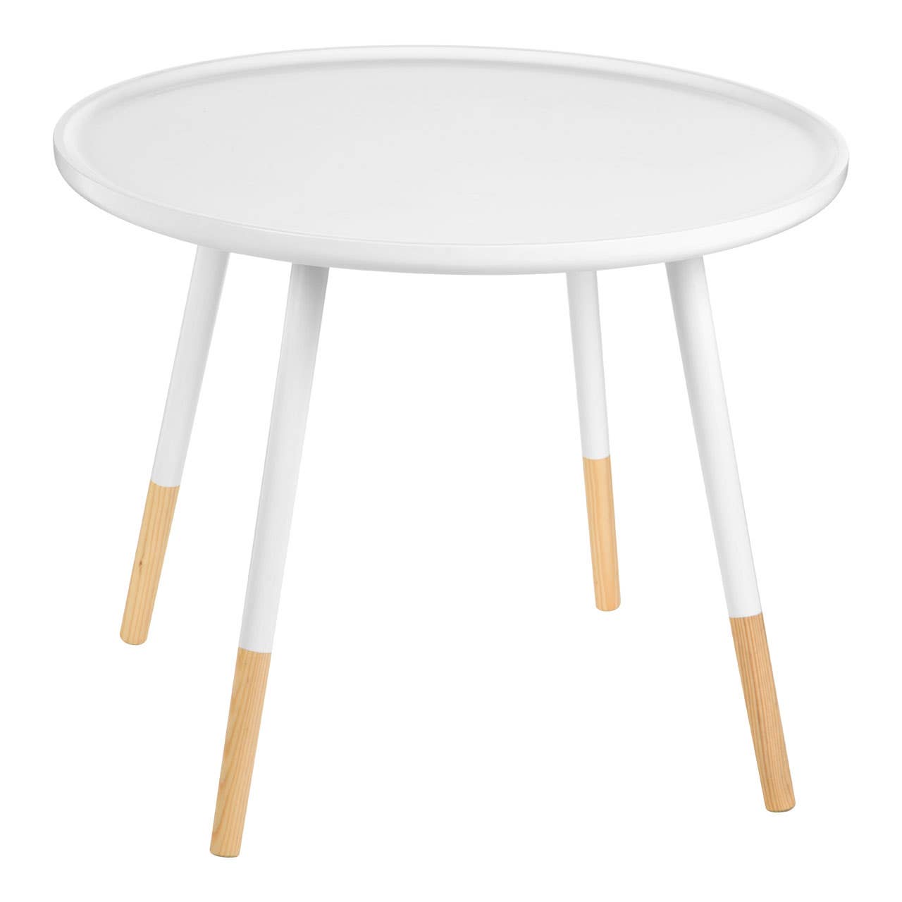 Rounded White Wood Side Table