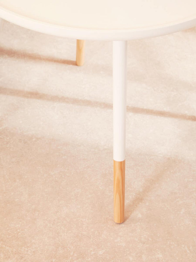 Rounded White Wood Side Table