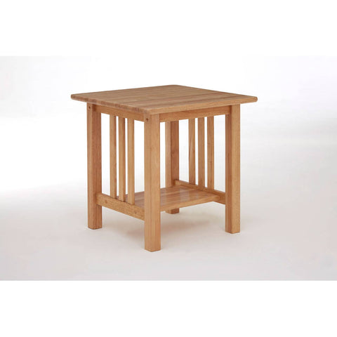 Natural Wood Square Side Table