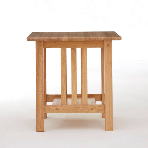 Natural Wood Square Side Table