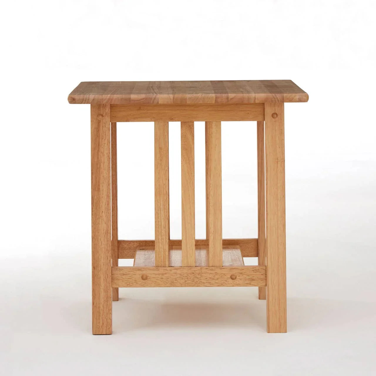 Natural Wood Square Side Table