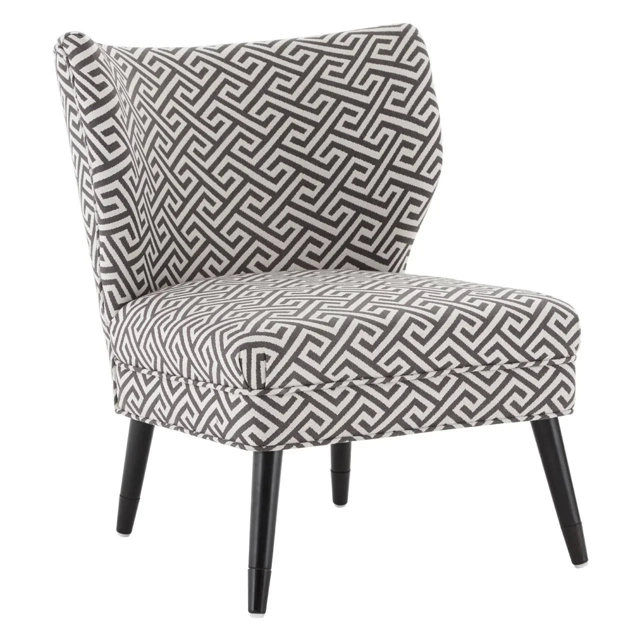 Luxe Greek Key Wingback Chair