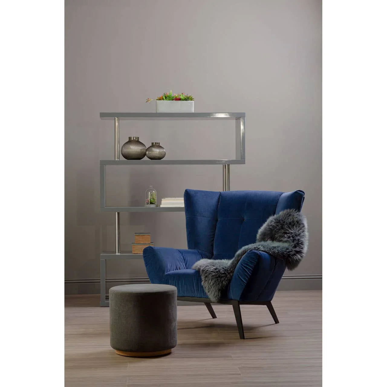 Glossy Grey Maze Shelf