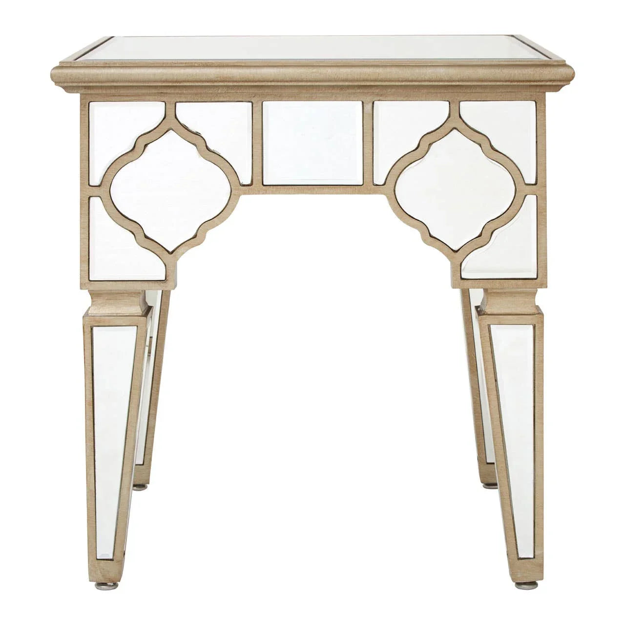 Glam Glass Wood Side Table