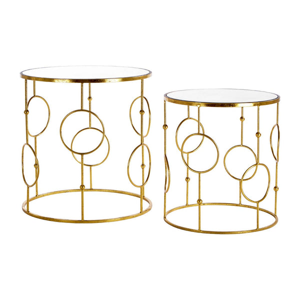 Golden Glass Top Nesting Tables