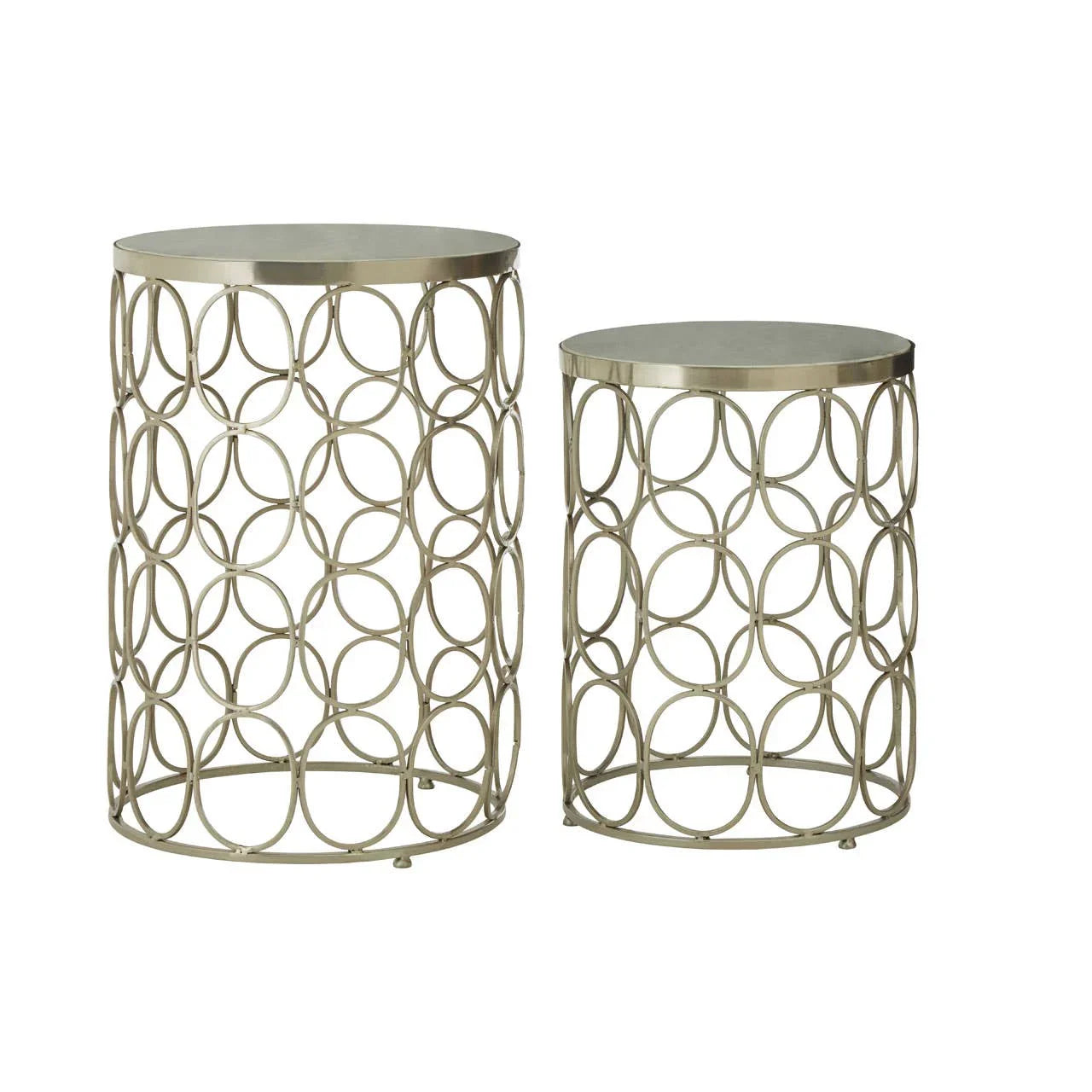 Nickel Marble Side Tables