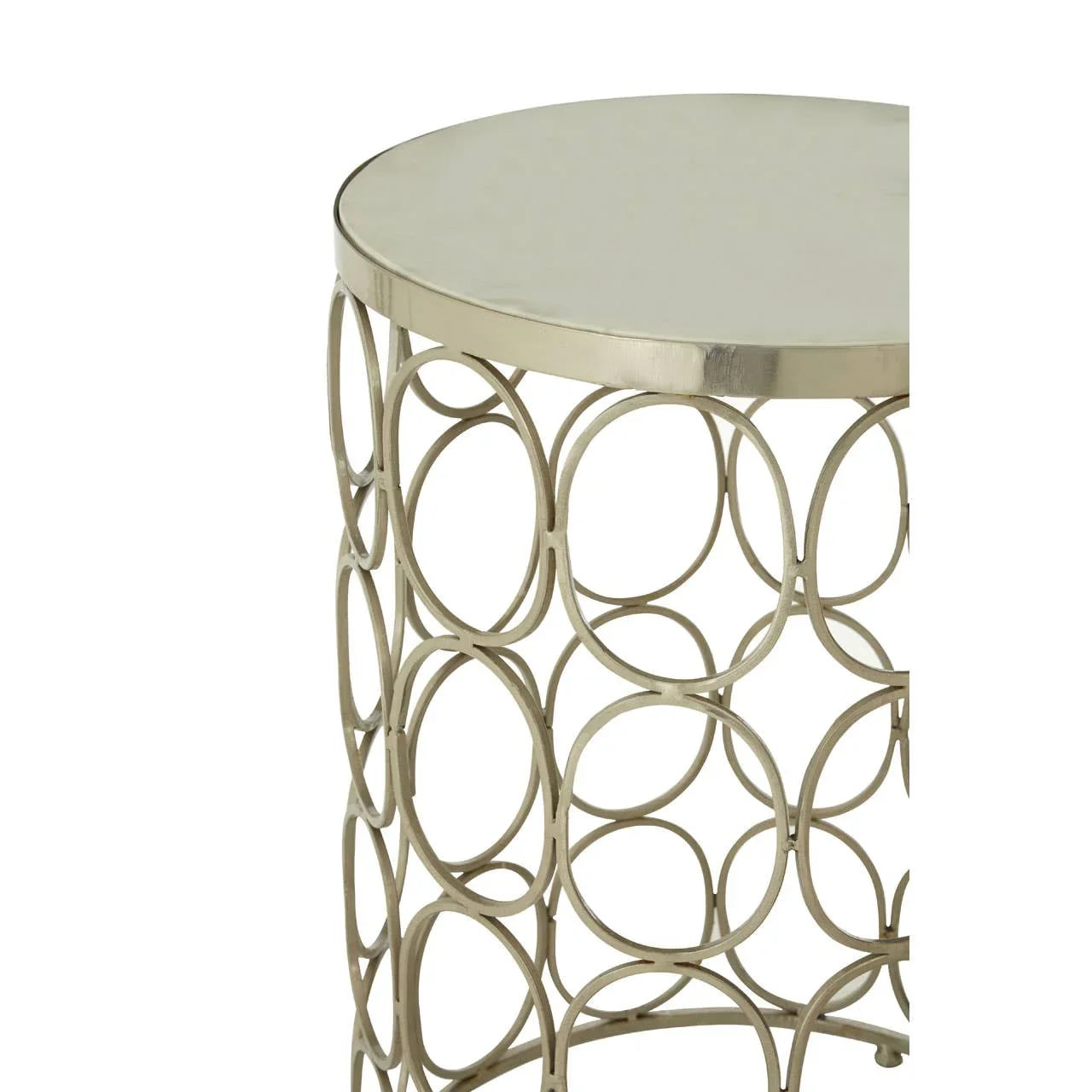 Nickel Marble Side Tables