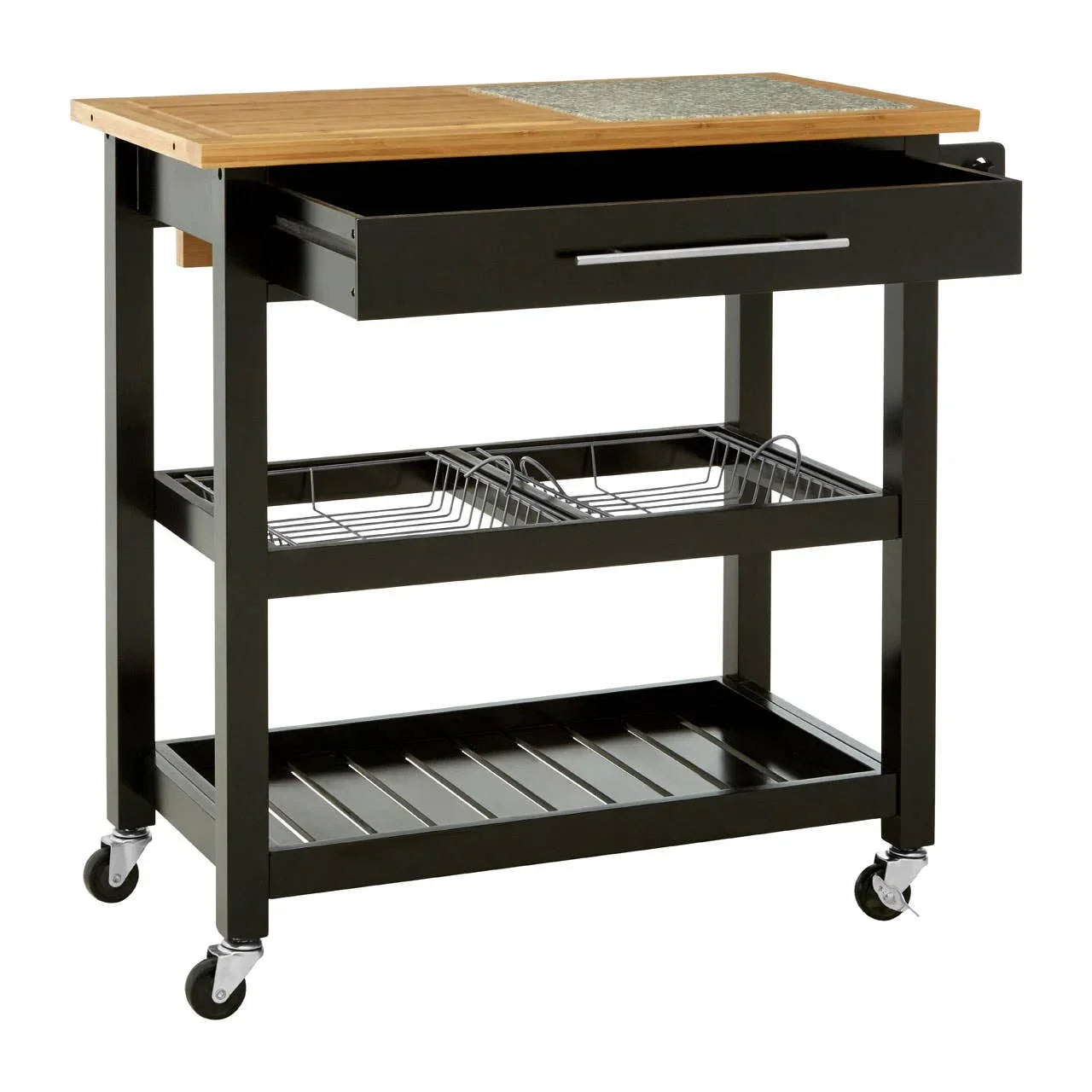 Pine Granite Kitchen Trolley