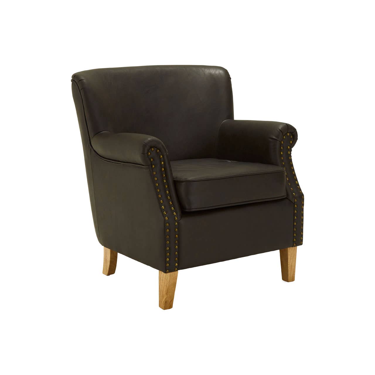Luxe Brown Leather Armchair