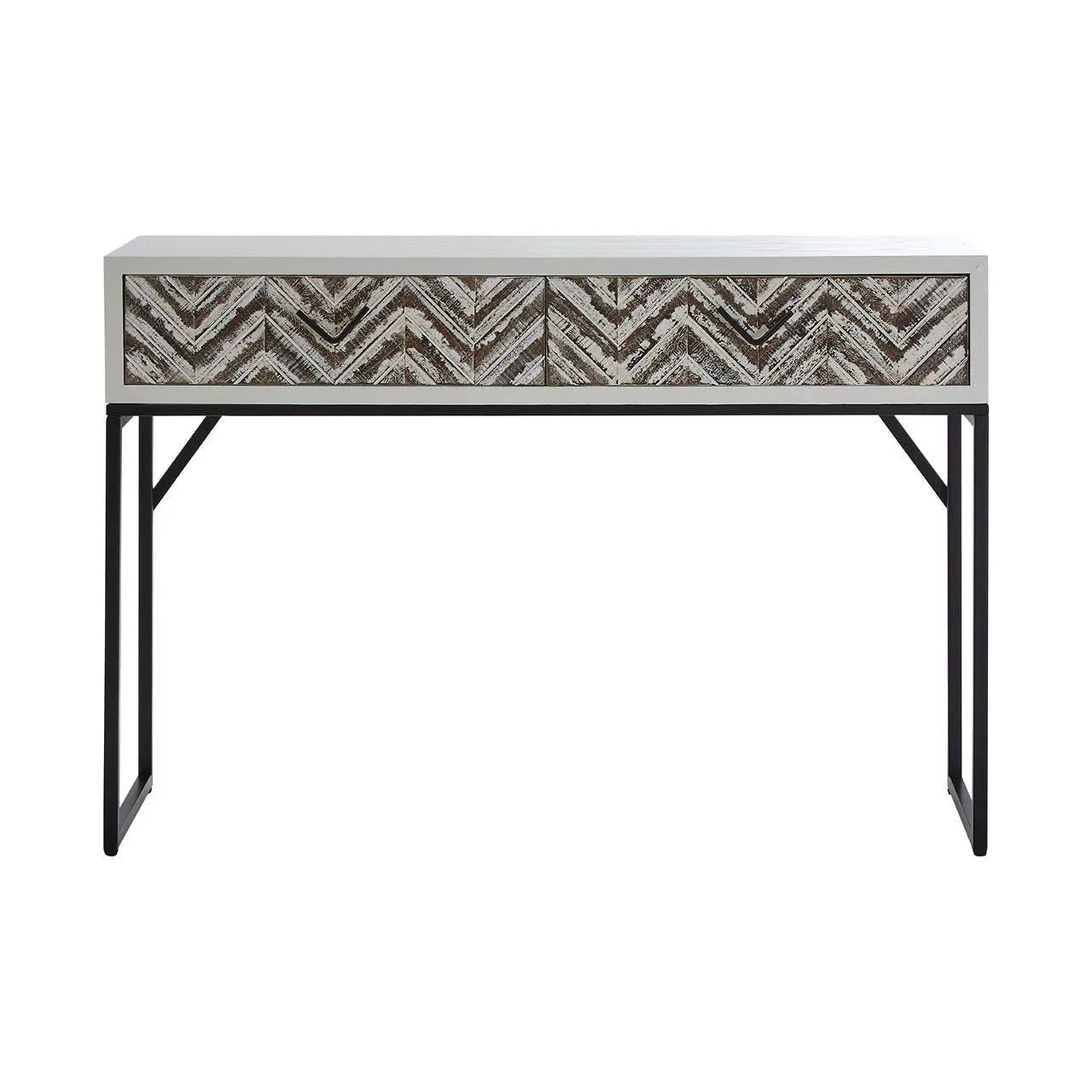 Geometric 2-Drawer Console Table