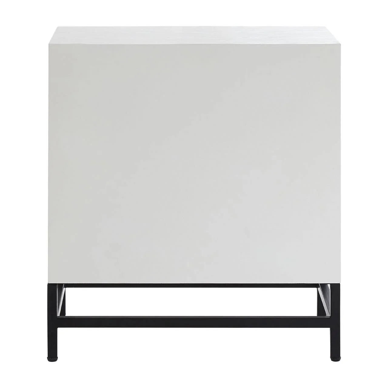 Geometric White Drawer Side Table