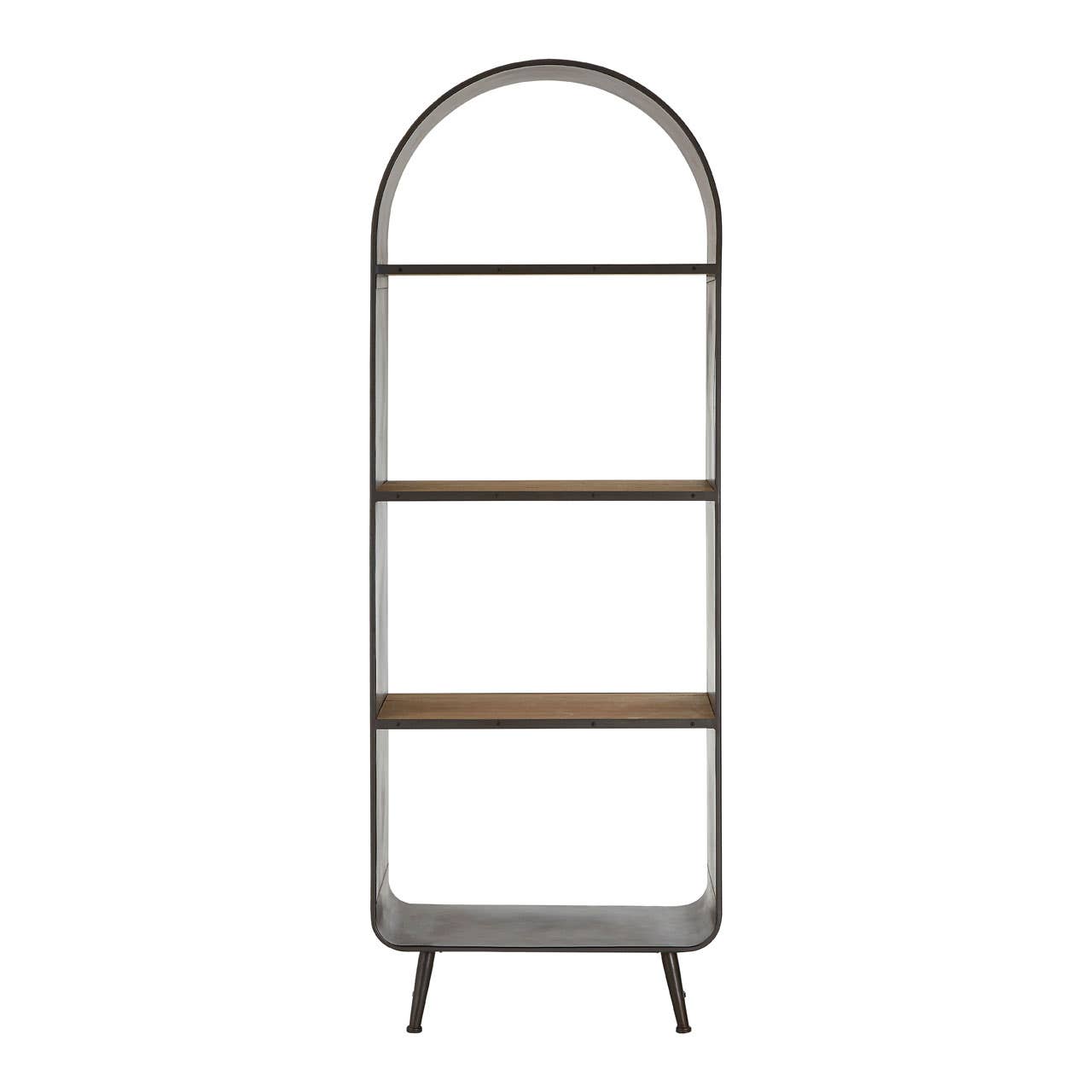 Arcing Metal Shelf Unit
