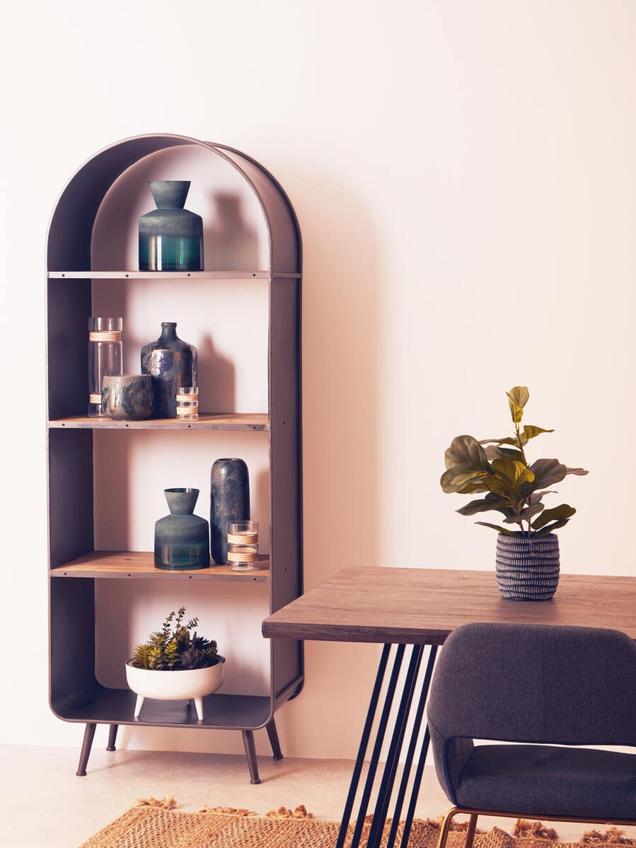 Arcing Metal Shelf Unit