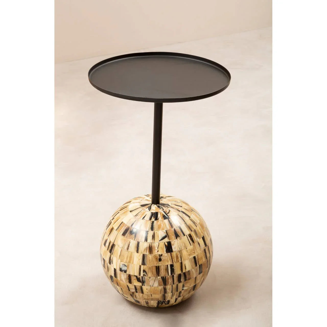 Golden Swirl Iron Side Table