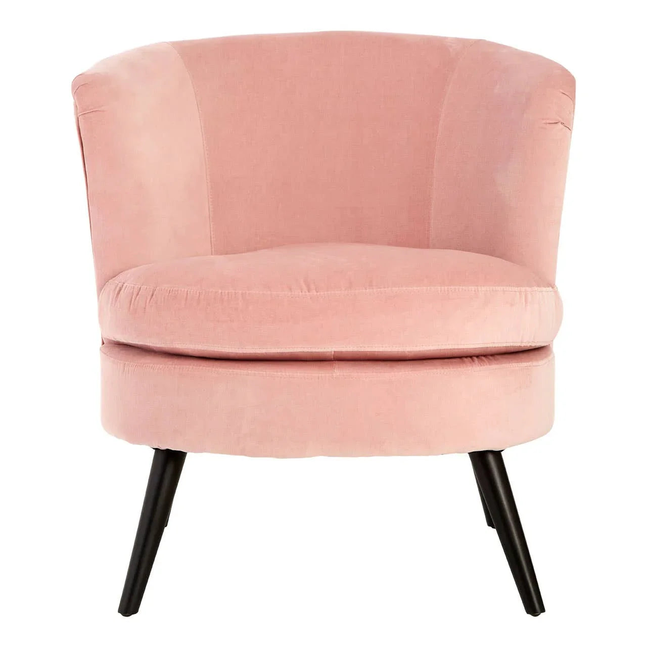 Plush Pink Wingback Armchair
