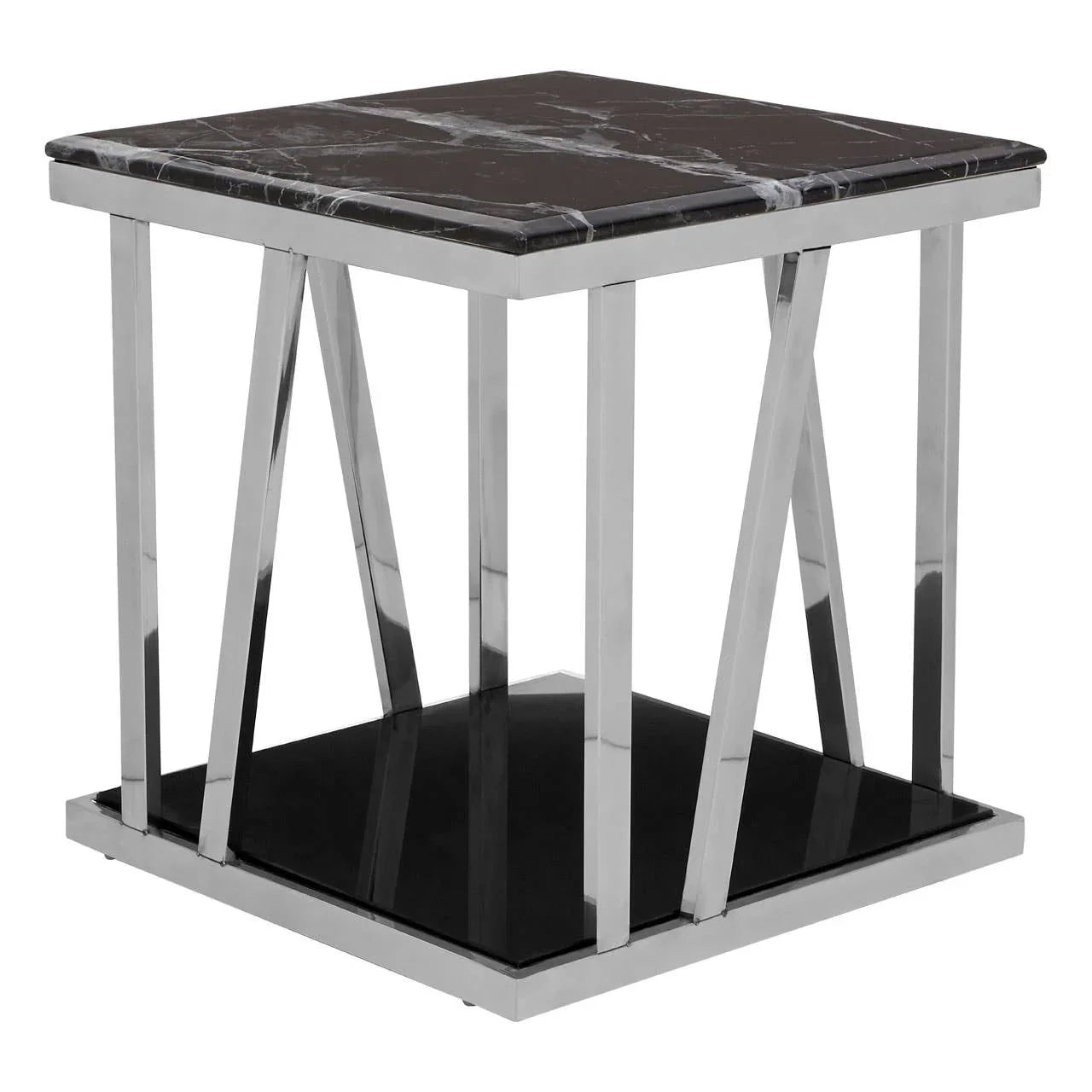 Silver Marble Side Table