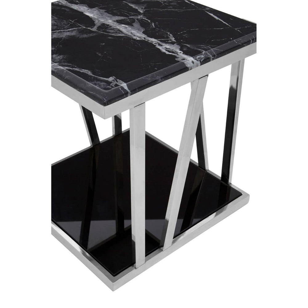 Silver Marble Side Table