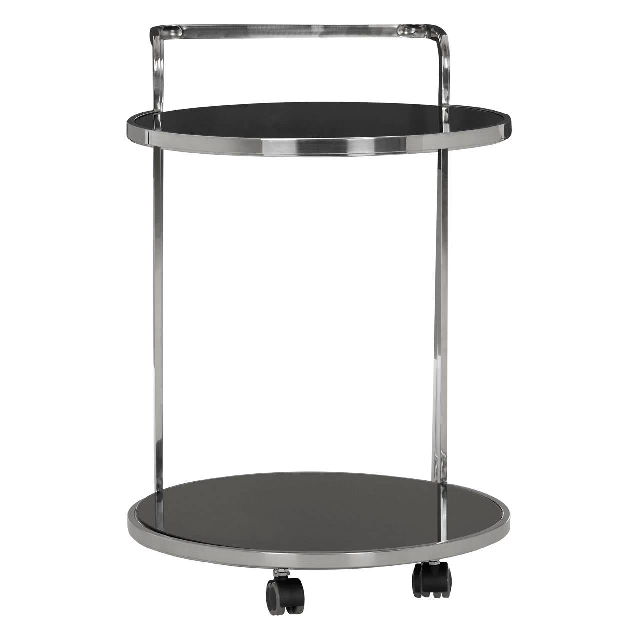 Sleek Silver Glass Drinks Trolley