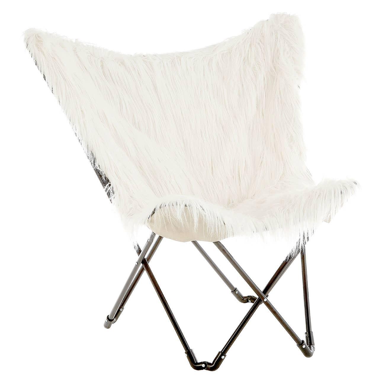 Boho Chic Fur Butterfly Chair