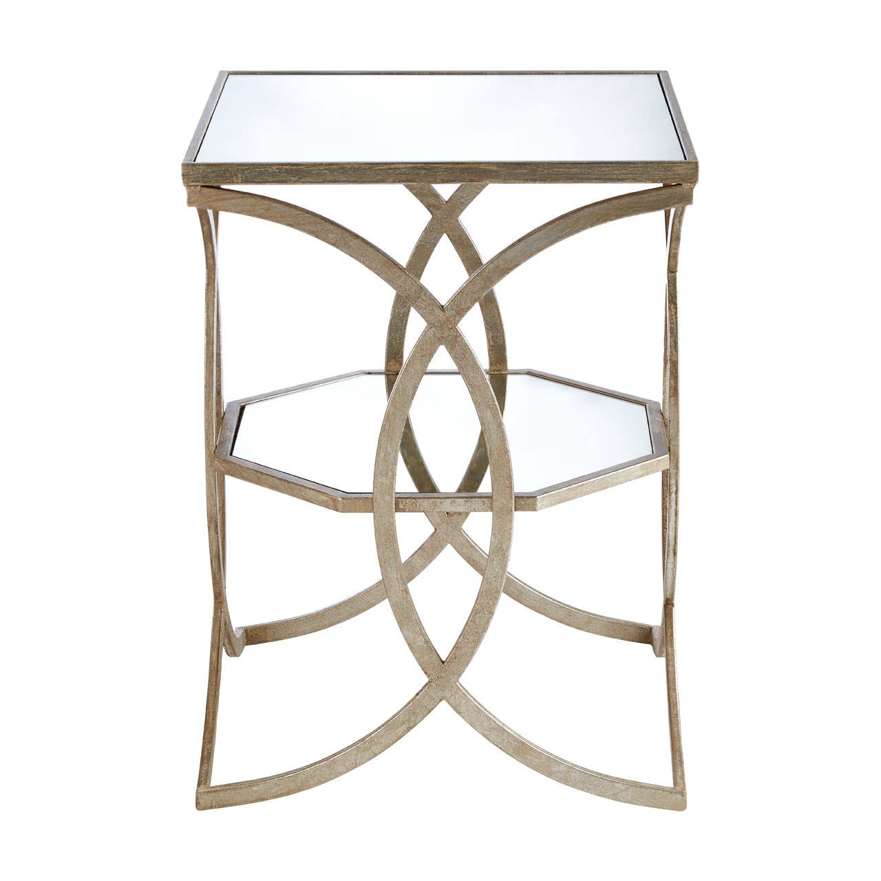 Geometric Silver Side Table