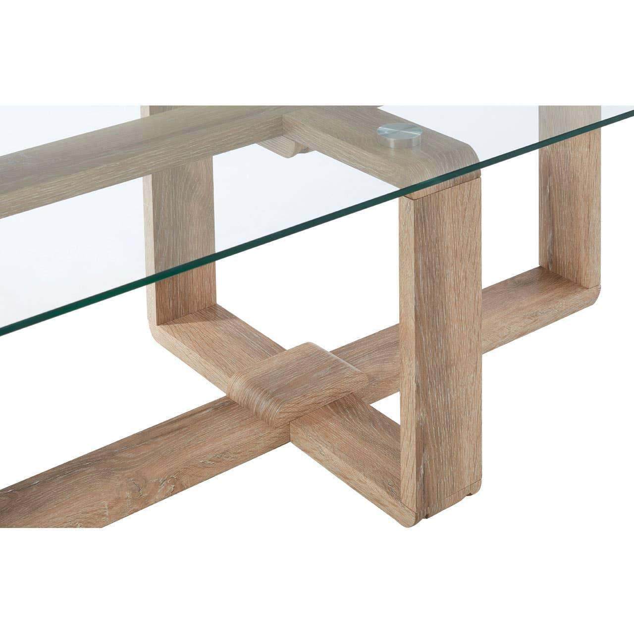 Glass & Veneer Coffee Table