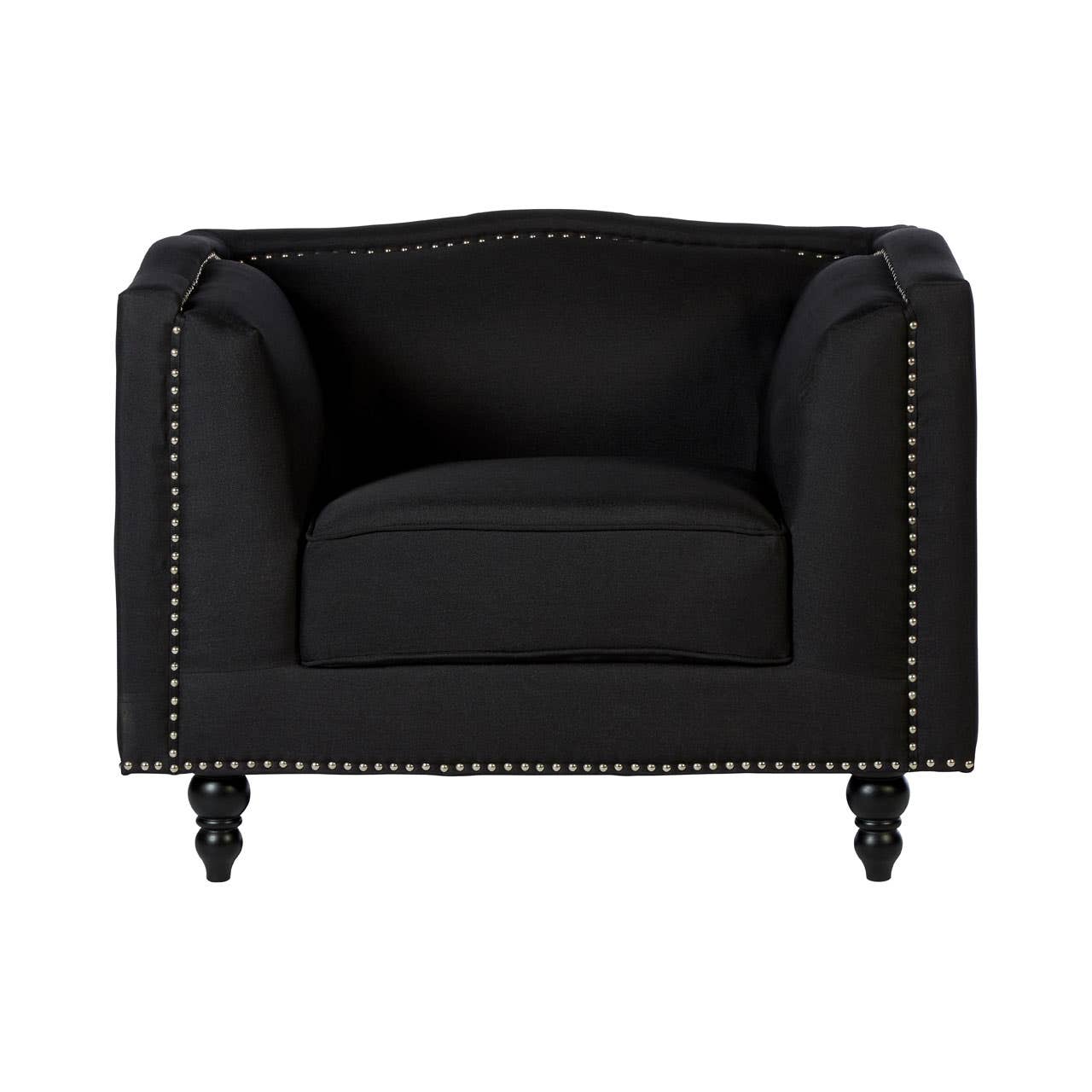 Modern Black Fabric Armchair