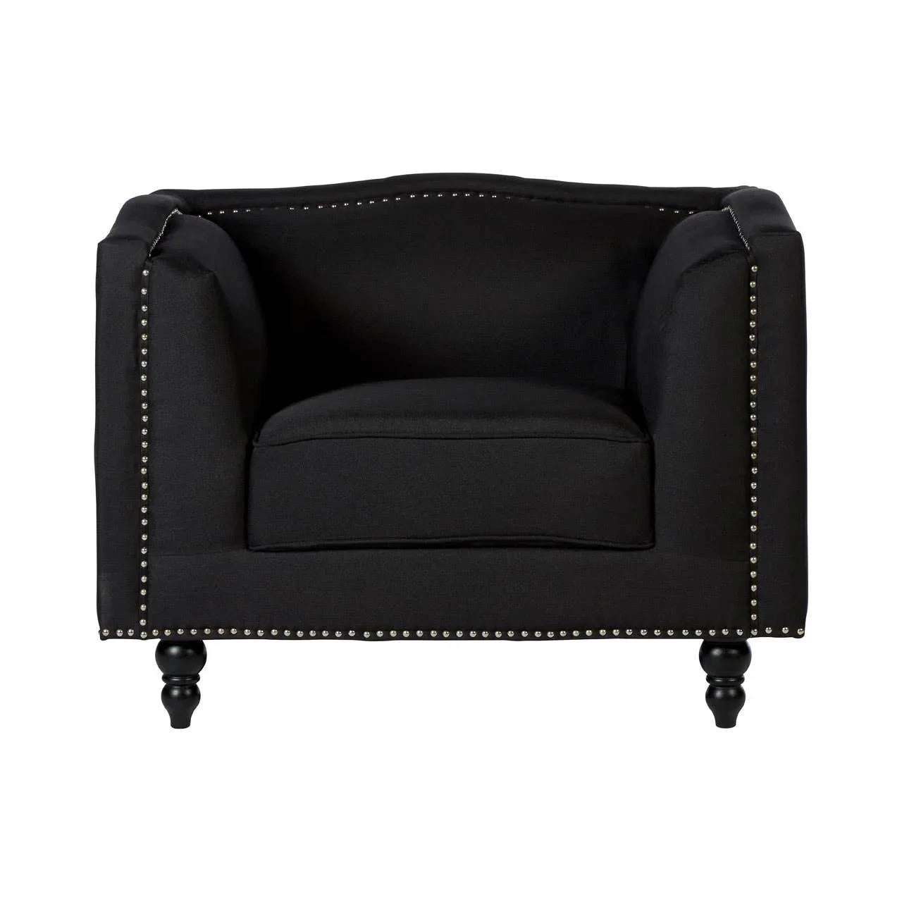Modern Black Fabric Armchair