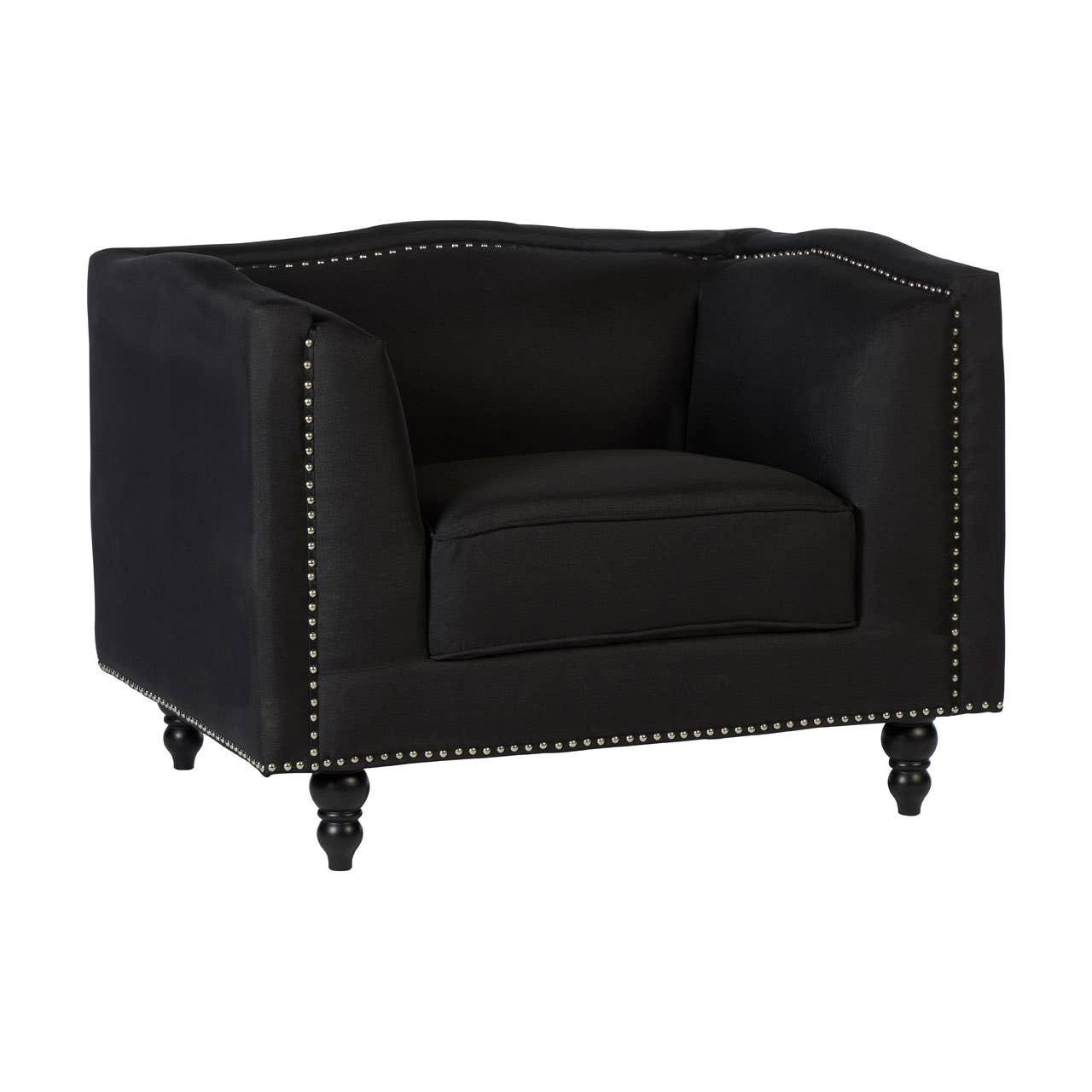 Modern Black Fabric Armchair