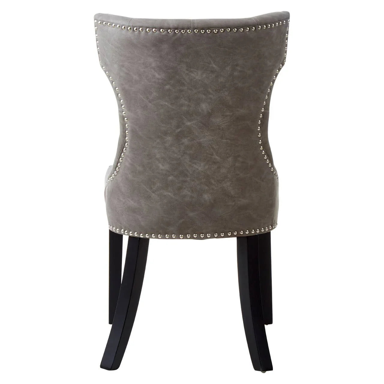 Elegant Grey Buttoned Dining Chair
