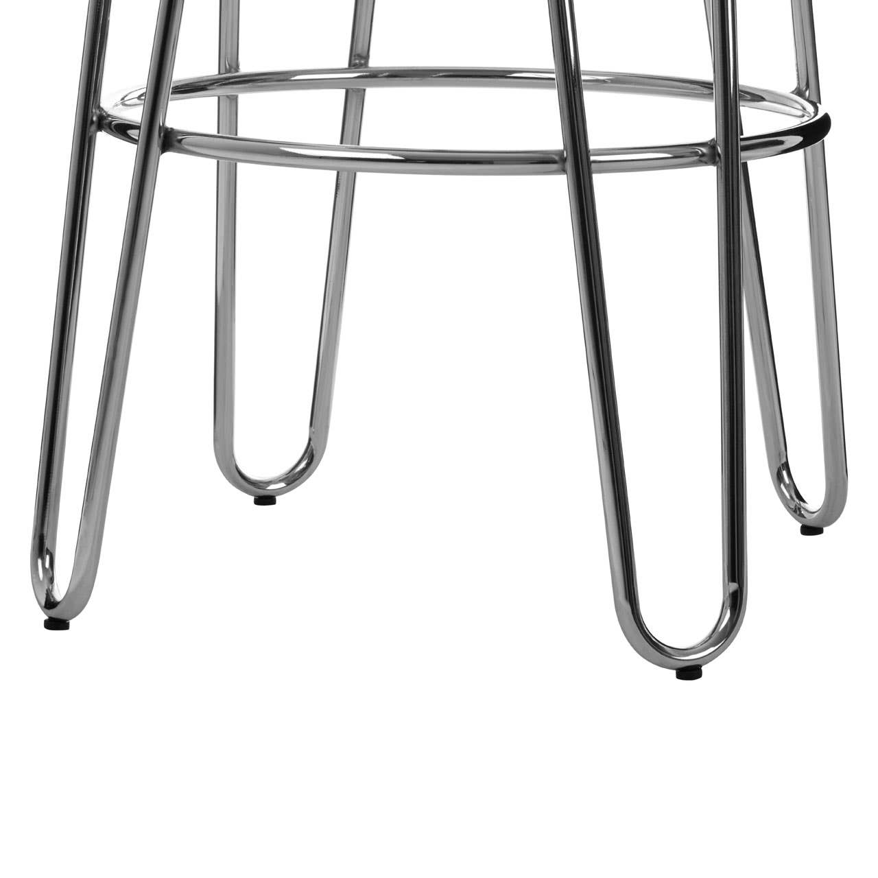 Modern Wood & Chrome Stool