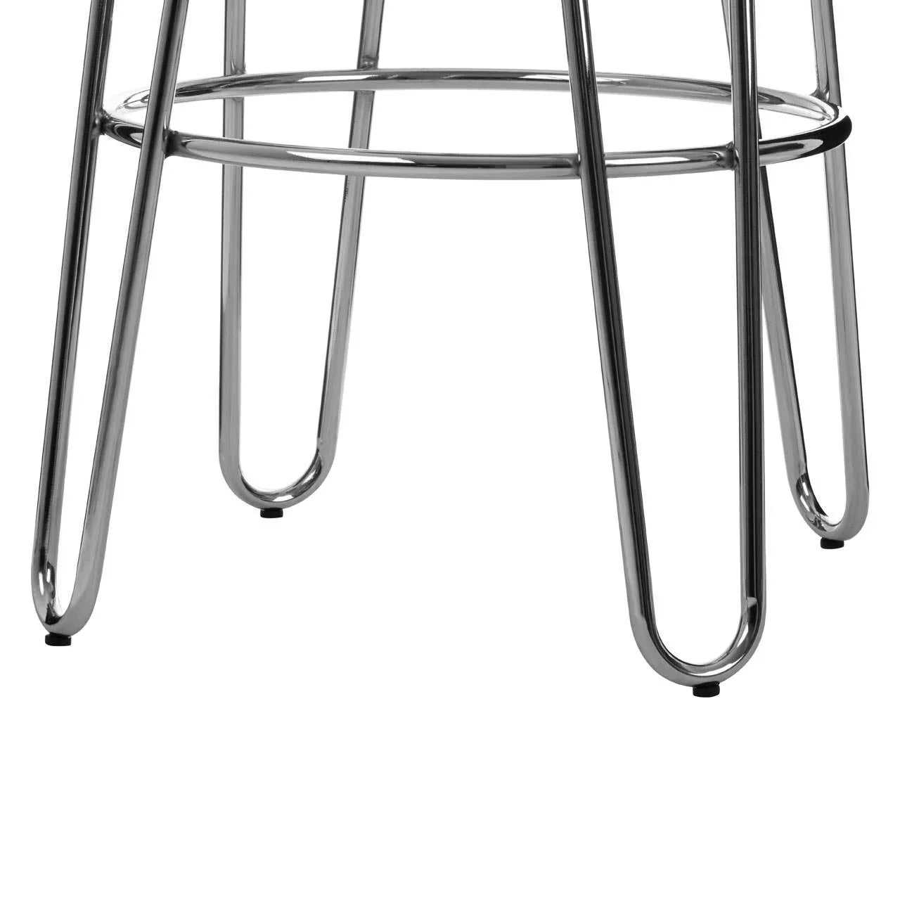 Modern Wood & Chrome Stool