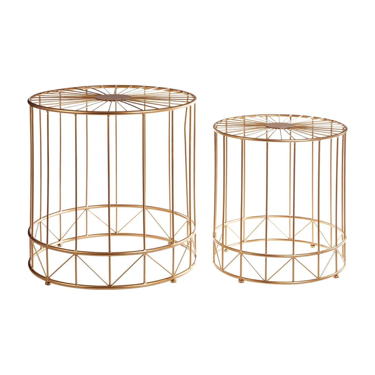 Golden Sunburst Side Tables