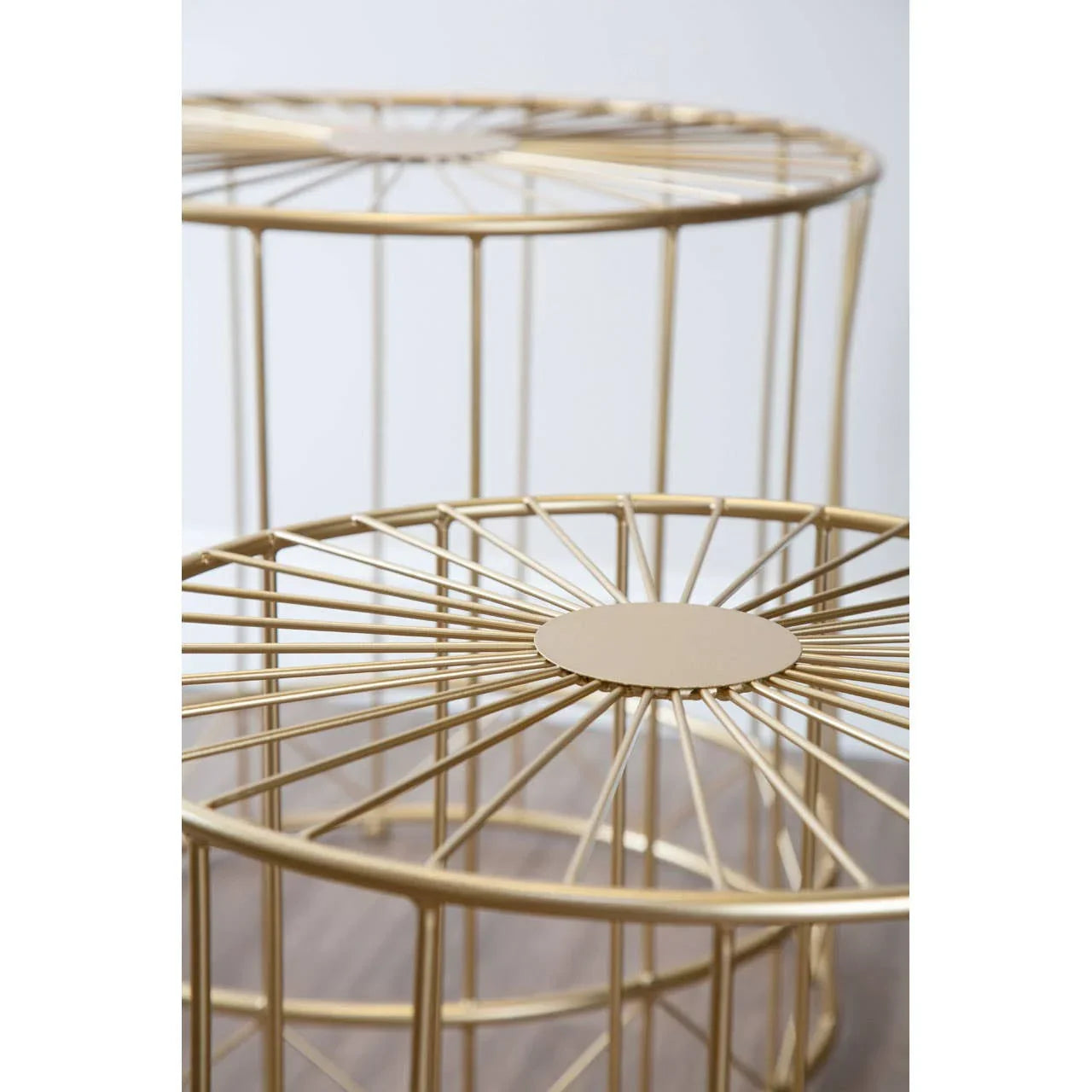 Golden Sunburst Side Tables