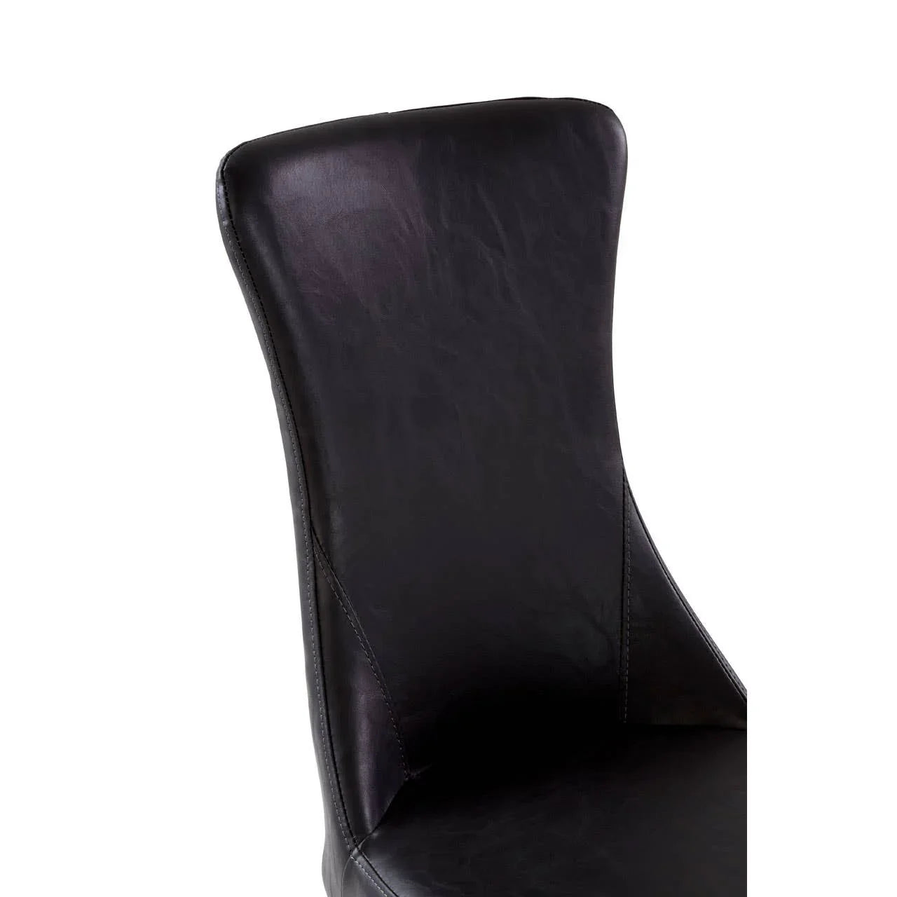 Luxe Black Leather Dining Chair