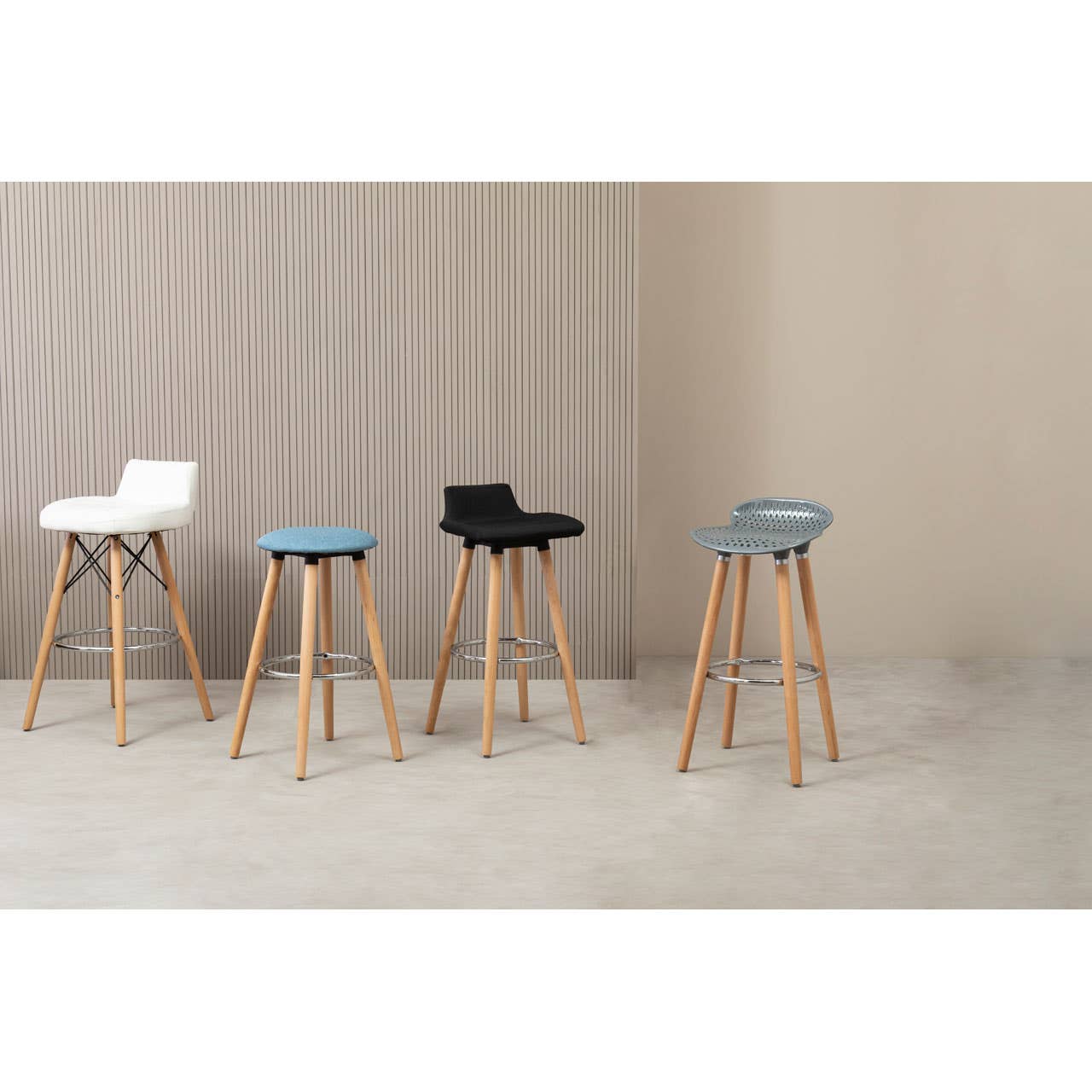 Nordic Diamond Back Bar Stool