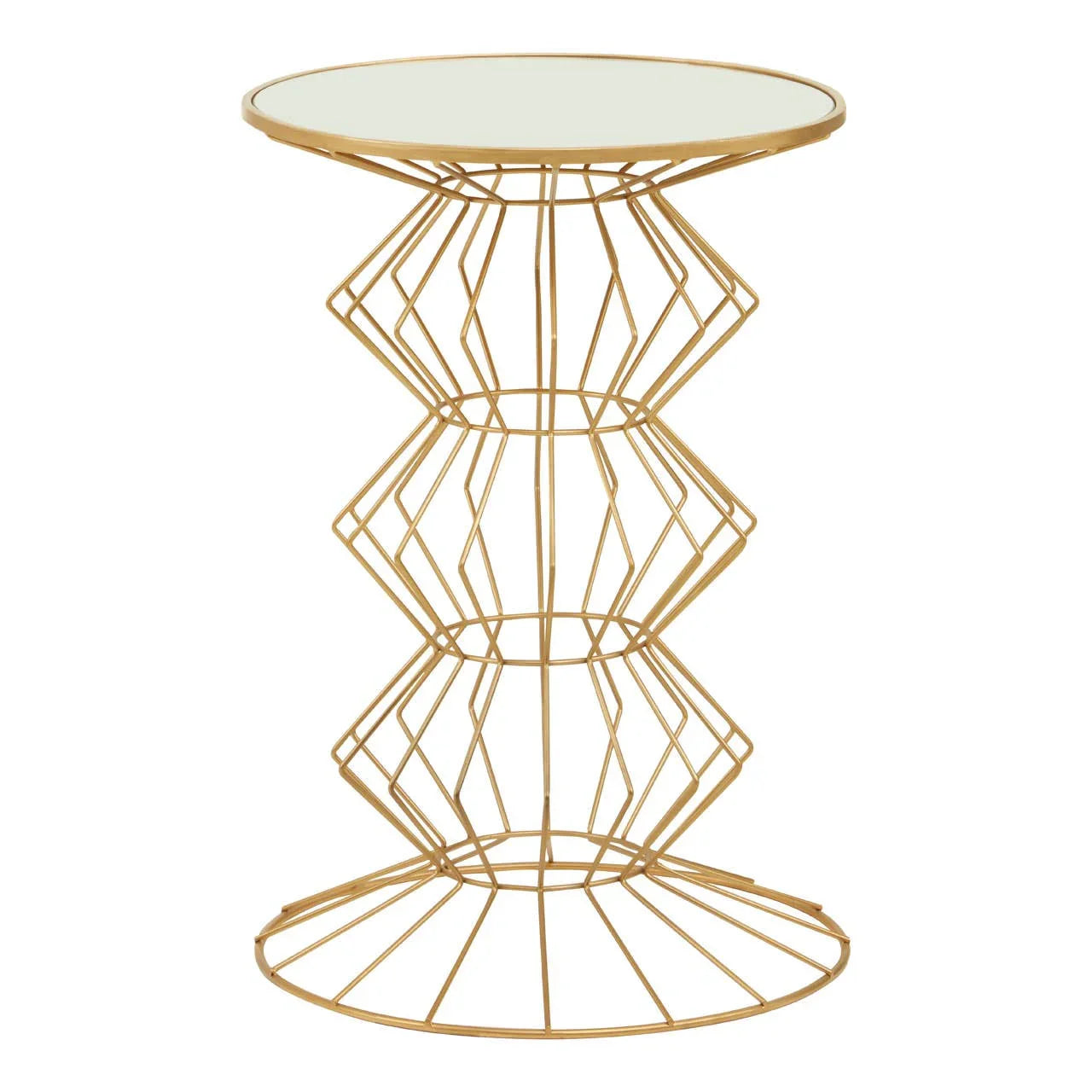 Golden Frame Glass Side Table
