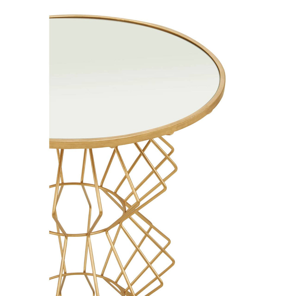 Golden Frame Glass Side Table