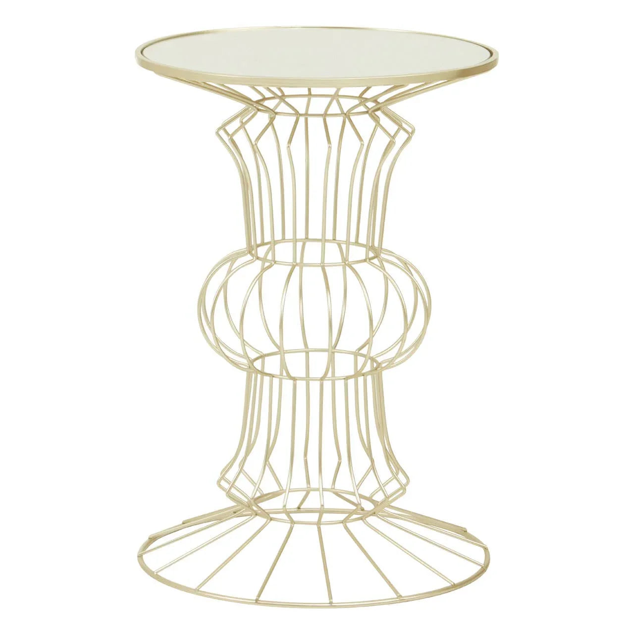 Gilded Glass Top Side Table