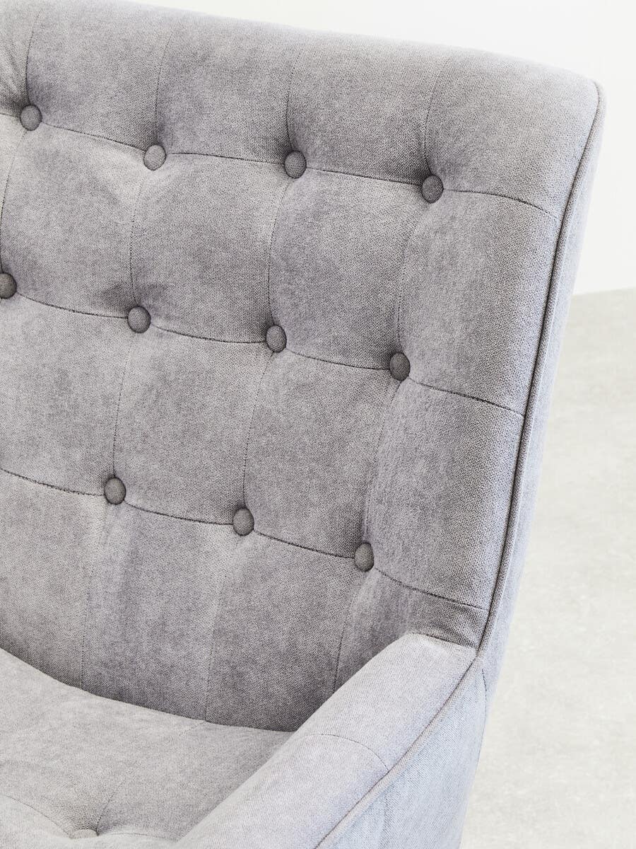 Modern Grey Curved Accent Chair