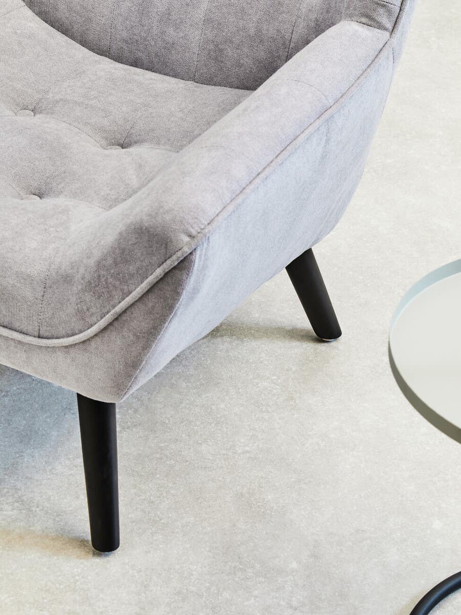 Modern Grey Curved Accent Chair