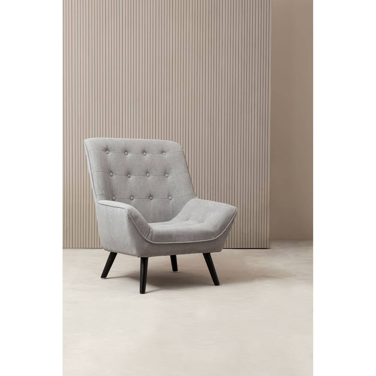Modern Grey Curved Accent Chair