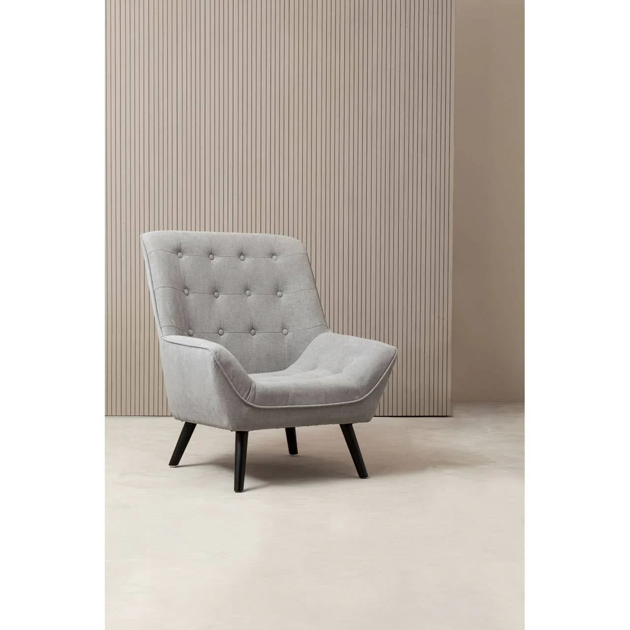 Modern Grey Curved Accent Chair