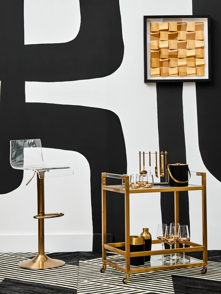 Luxe Acrylic Swivel Bar Stool