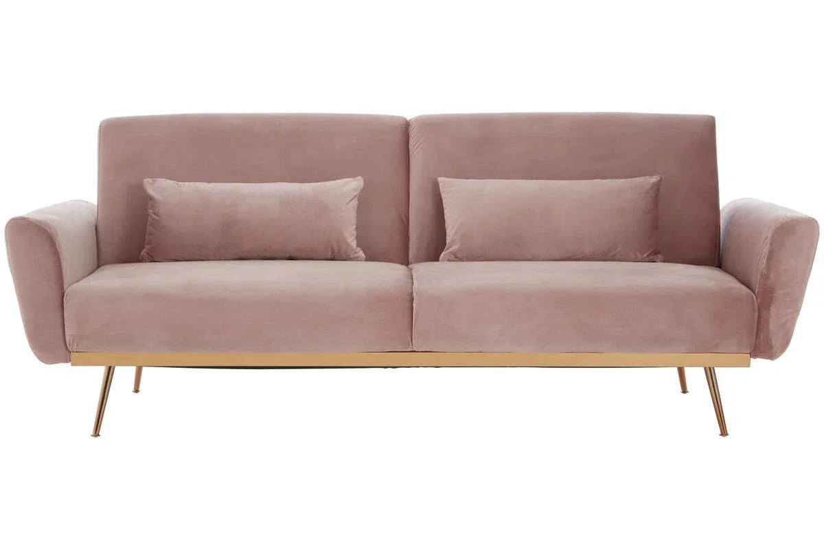 Luxe Pink Velvet Sofa