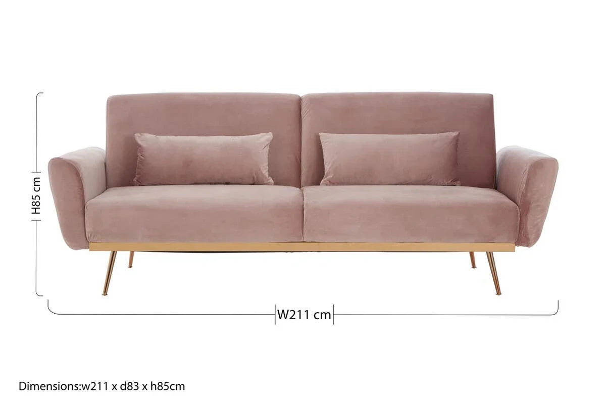 Luxe Pink Velvet Sofa