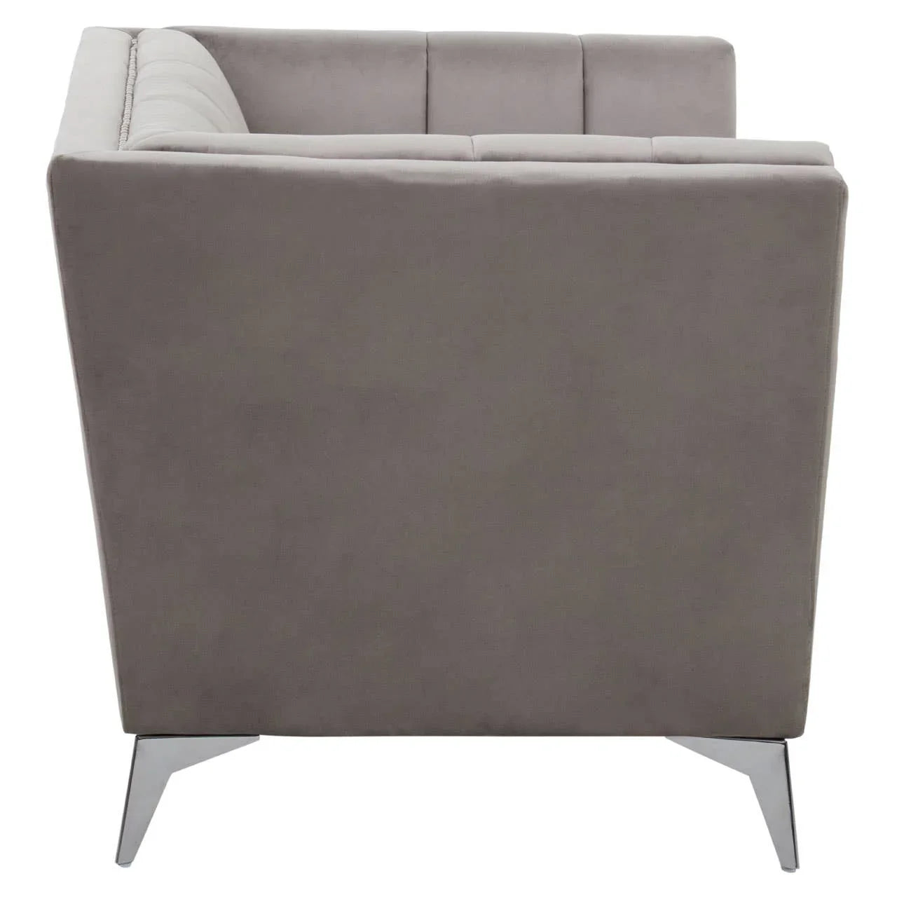 Luxe Grey Velvet Lounge Chair