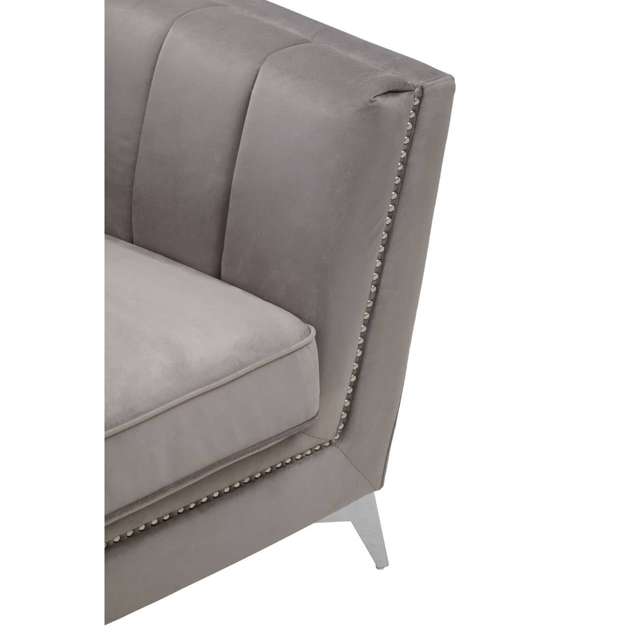 Luxe Grey Velvet Lounge Chair