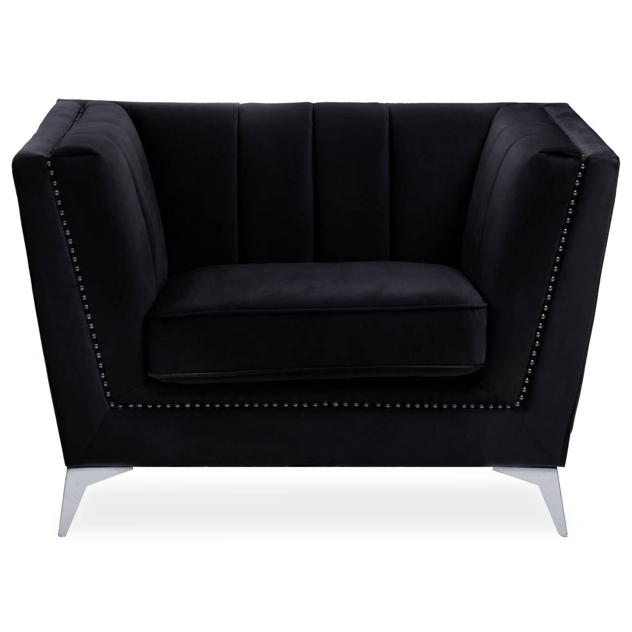 Luxe Black Velvet Lounge Chair