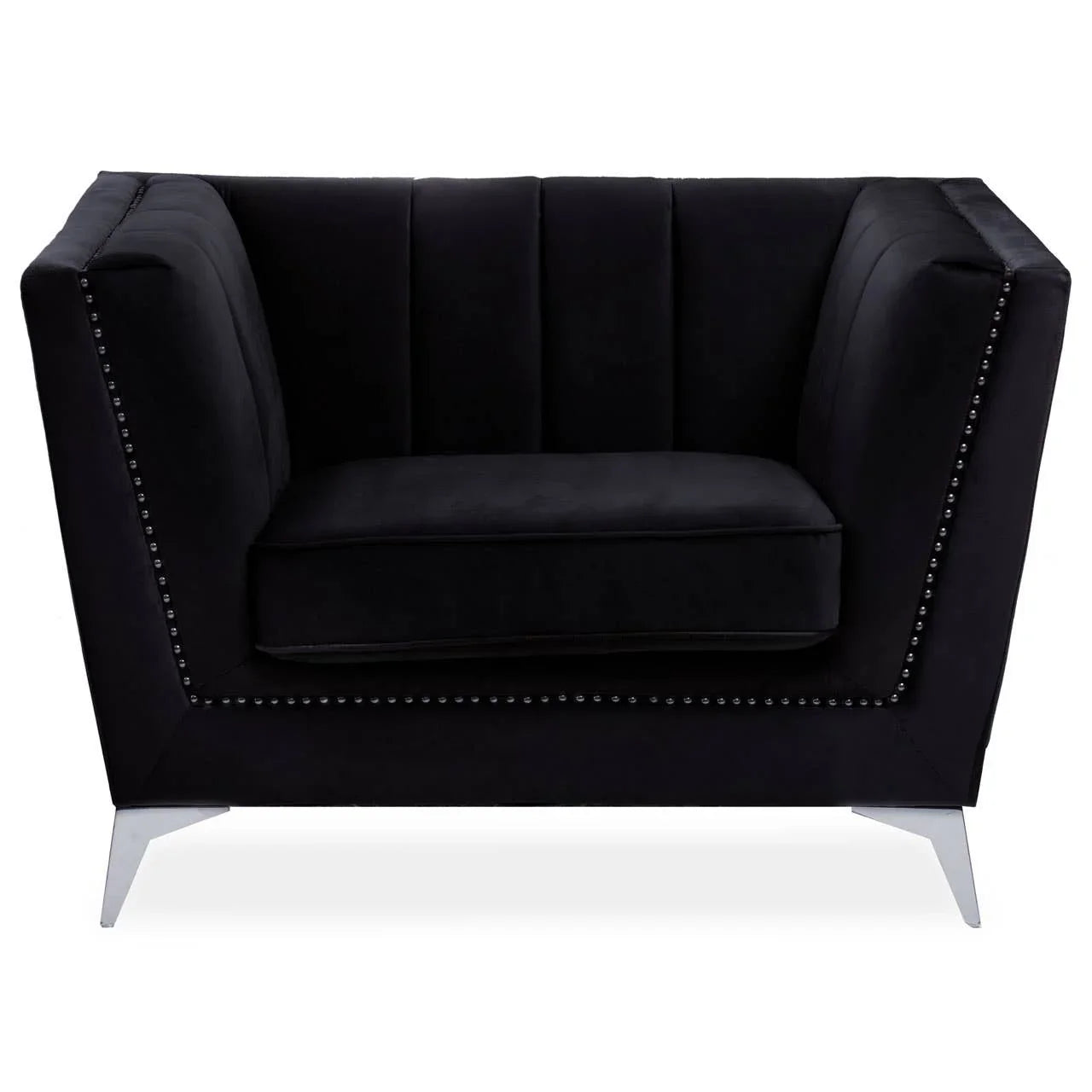 Luxe Black Velvet Lounge Chair