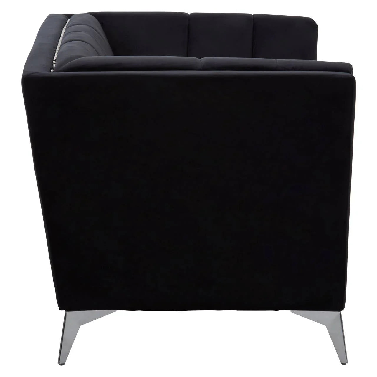 Luxe Black Velvet Lounge Chair